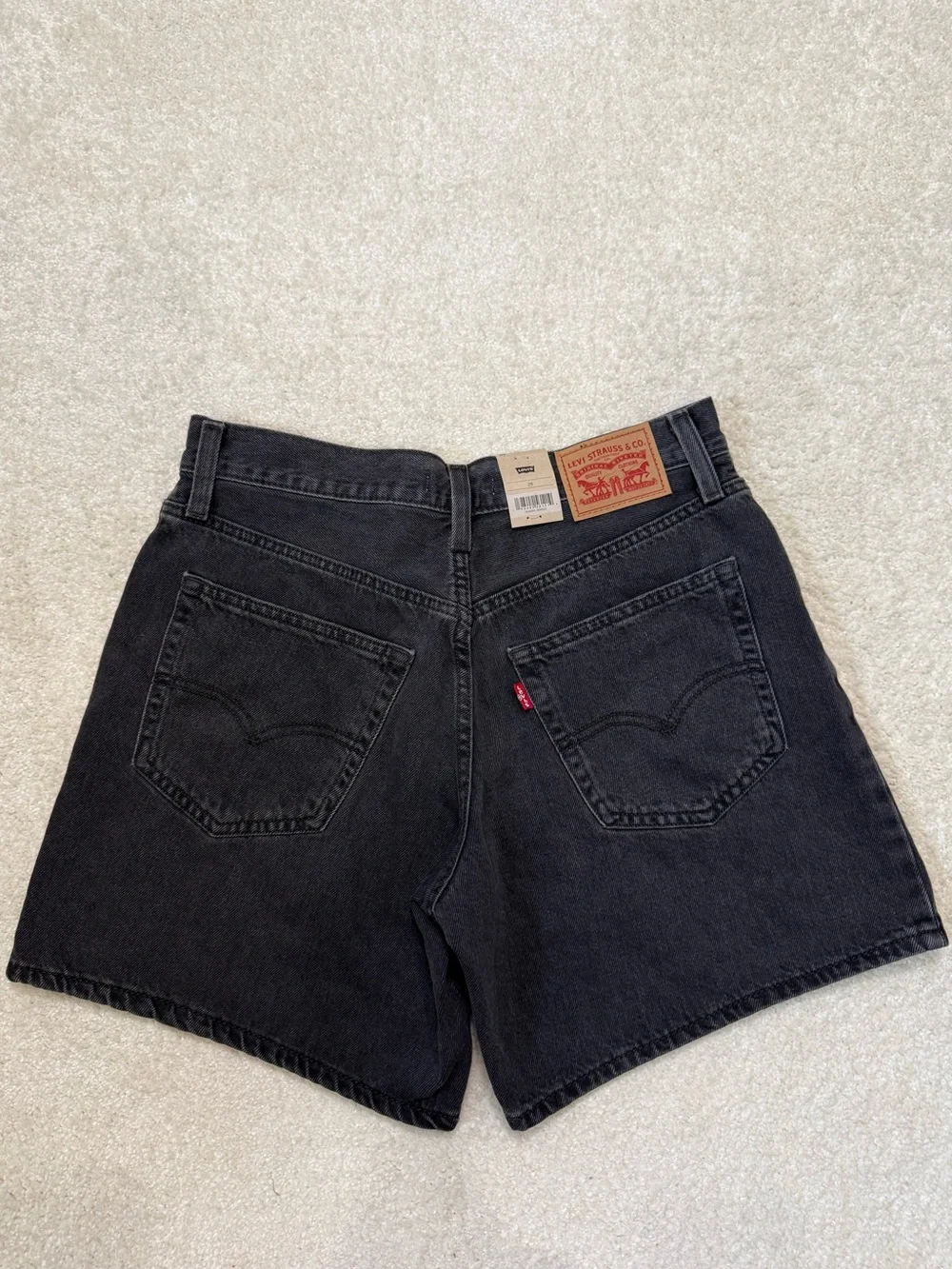 Levi's '94 Baggy Mid-Rise Black Denim Jeans Shorts Size 29 8